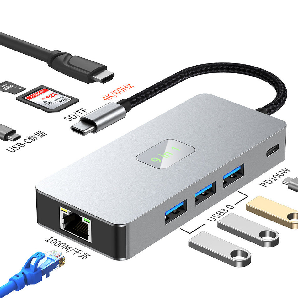 Type-C 9-in-1 Docking Station with HDMI Multi-Port Hub
