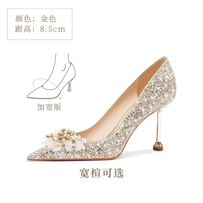 Crystal Bridal Stiletto Heels with Elegant Wedding Shoe Design