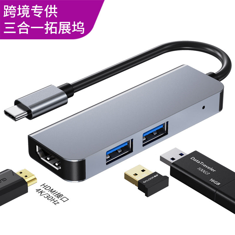3-in-1 USB Hub Docking Station with 4K Display Support