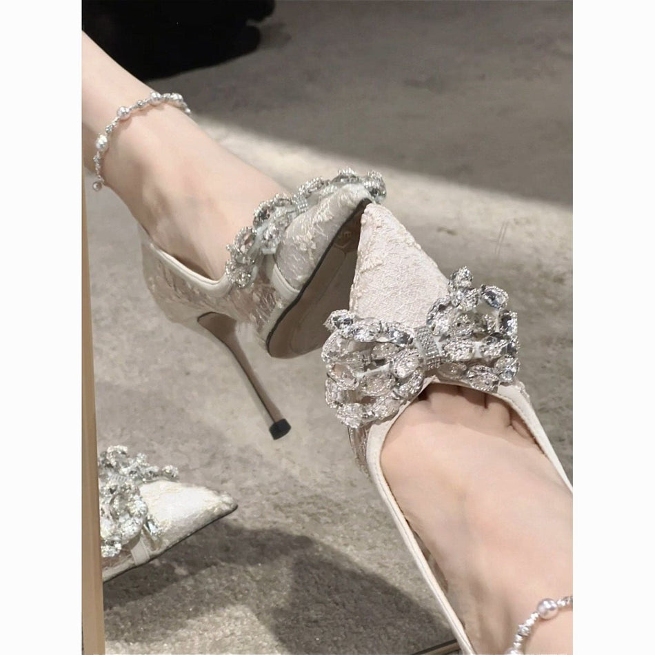 Pointed Rhinestone Stiletto Heels with Elegant Luxury Design