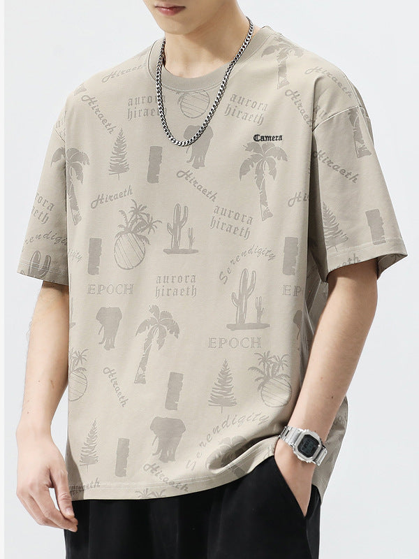 Ice Silk Quick-Dry T-Shirt for Men Loose Casual Round Neck Top
