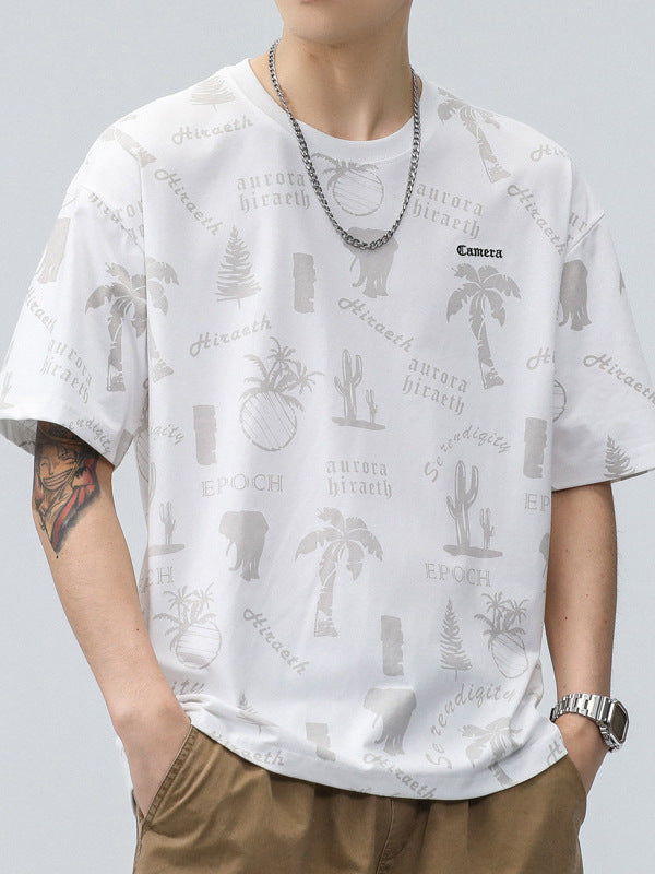 Ice Silk Quick-Dry T-Shirt for Men Loose Casual Round Neck Top