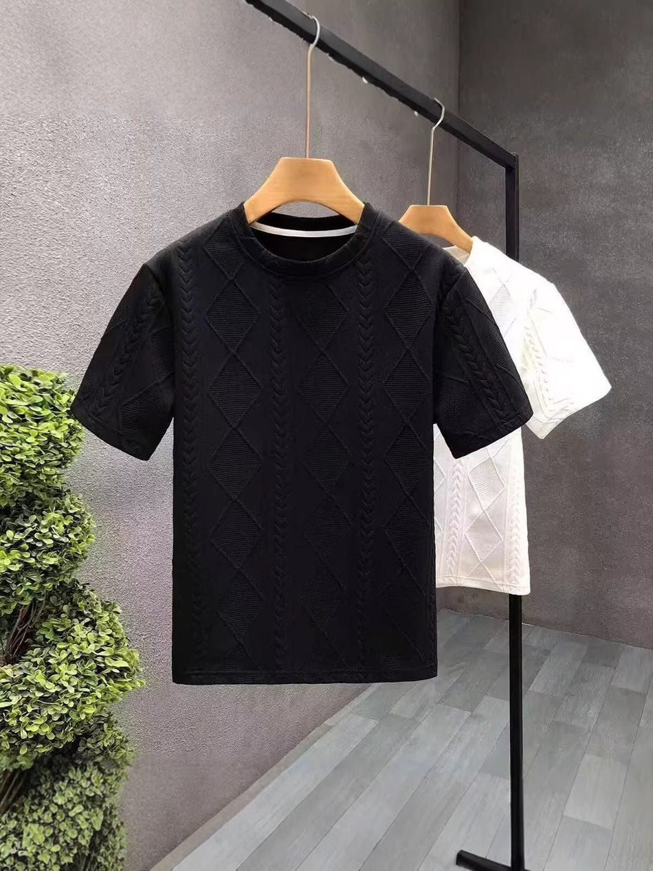 Men's Letter Patch Short Sleeve T-Shirt and Pants Set