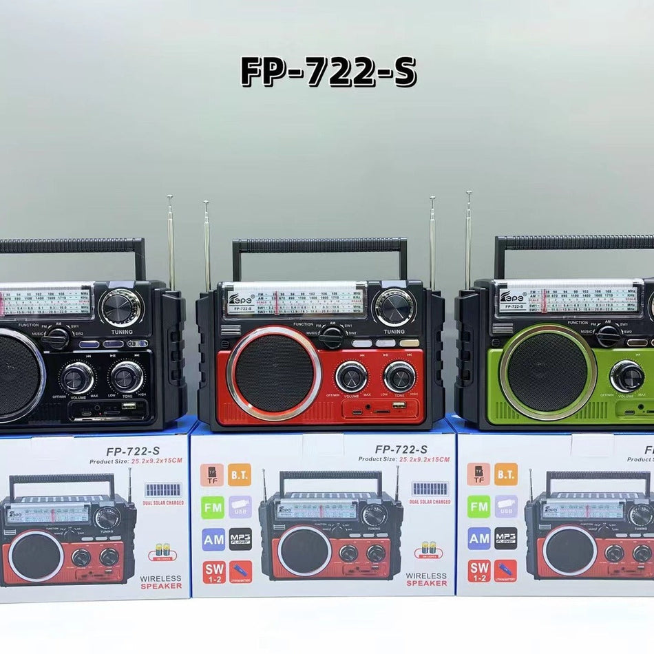 Portable Bluetooth Solar Radio Speaker with FM & USB Playback