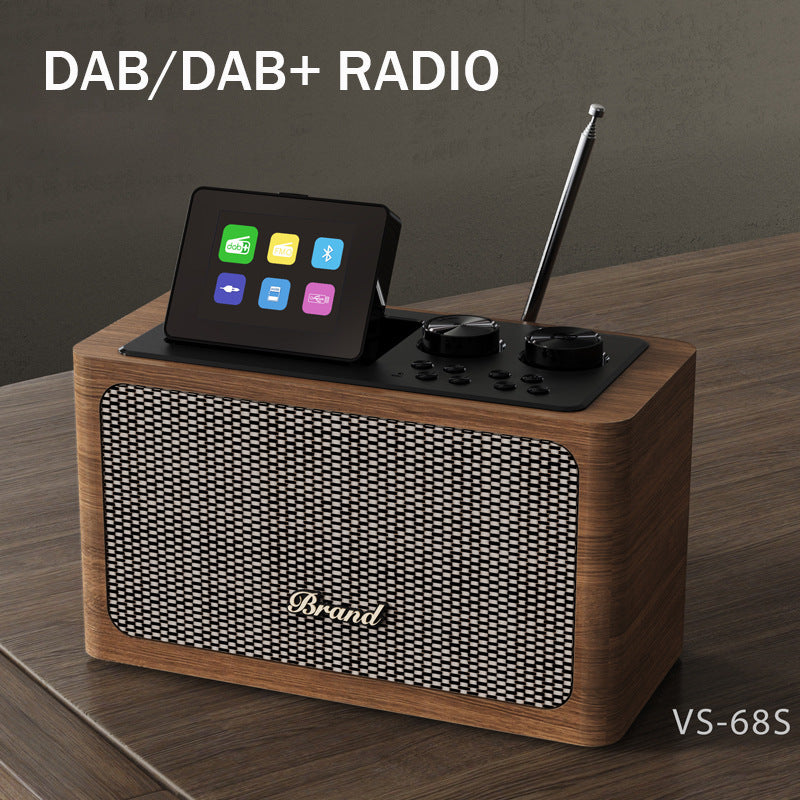 Portable DAB/DAB+ Digital Radio with Bluetooth & Wooden Speaker