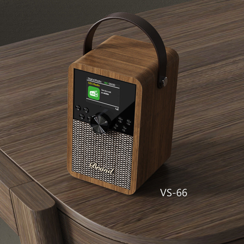 Portable DAB/DAB+ Digital Radio with Bluetooth & Wooden Speaker