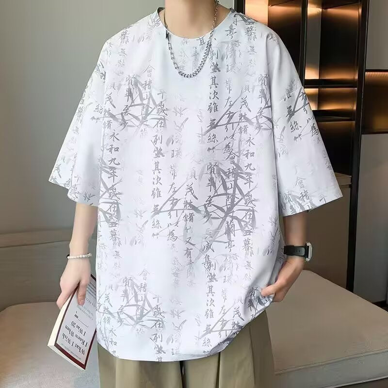 Men's Chinese Style Cool Sense T-Shirt Loose Casual Short Sleeve