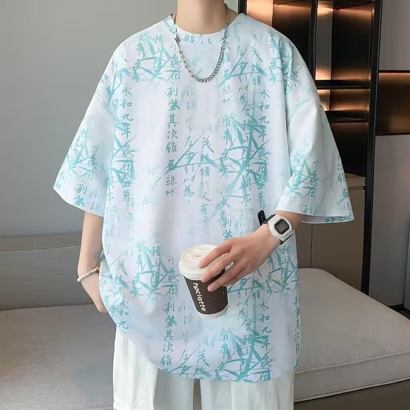 Men's Chinese Style Cool Sense T-Shirt Loose Casual Short Sleeve