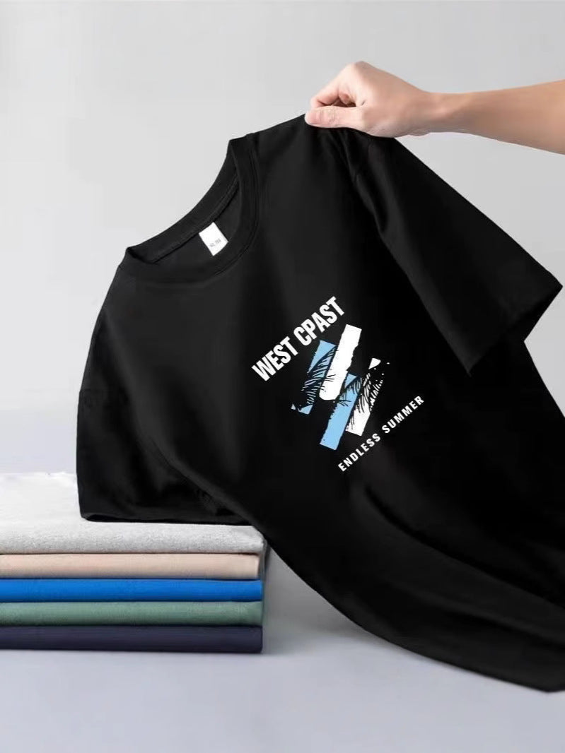 Men's Simple Round Neck T-Shirt Casual Short Sleeve Top