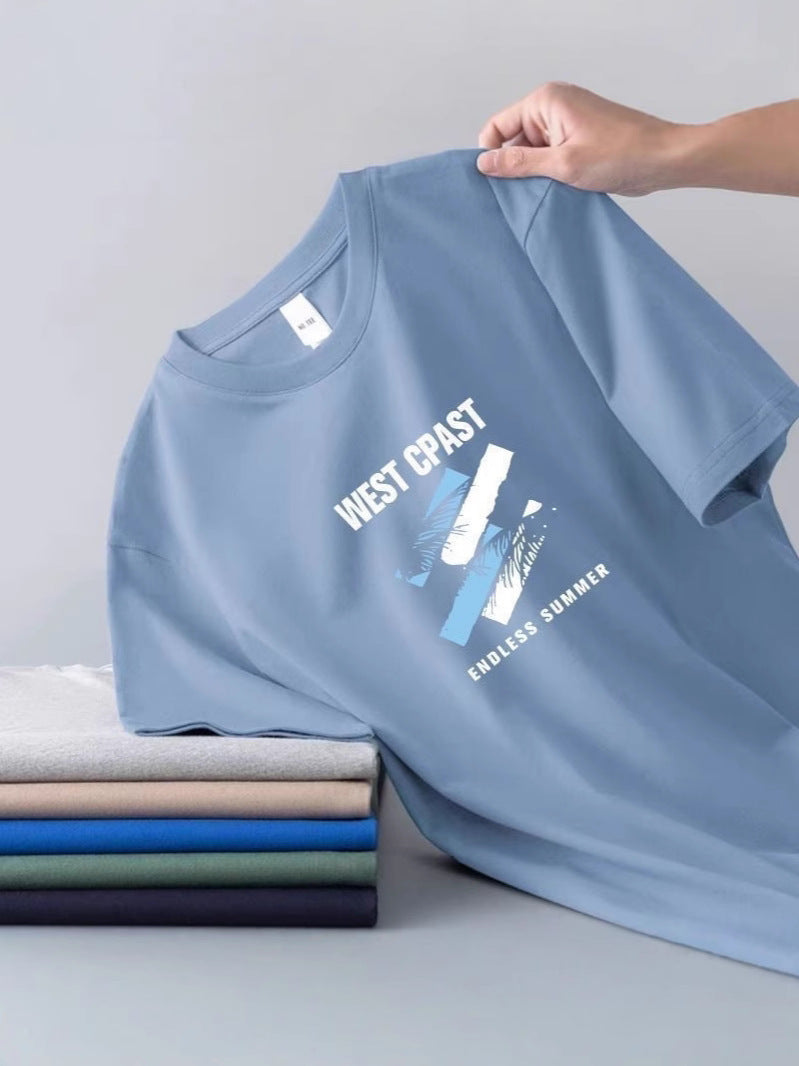 Men's Simple Round Neck T-Shirt Casual Short Sleeve Top