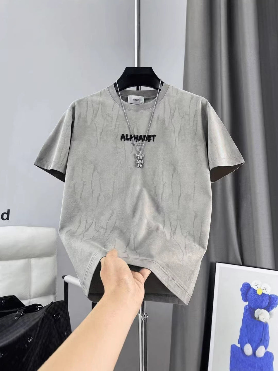 Men's Tie-Dye Printed T-Shirt Cool Breathable Short Sleeve Top