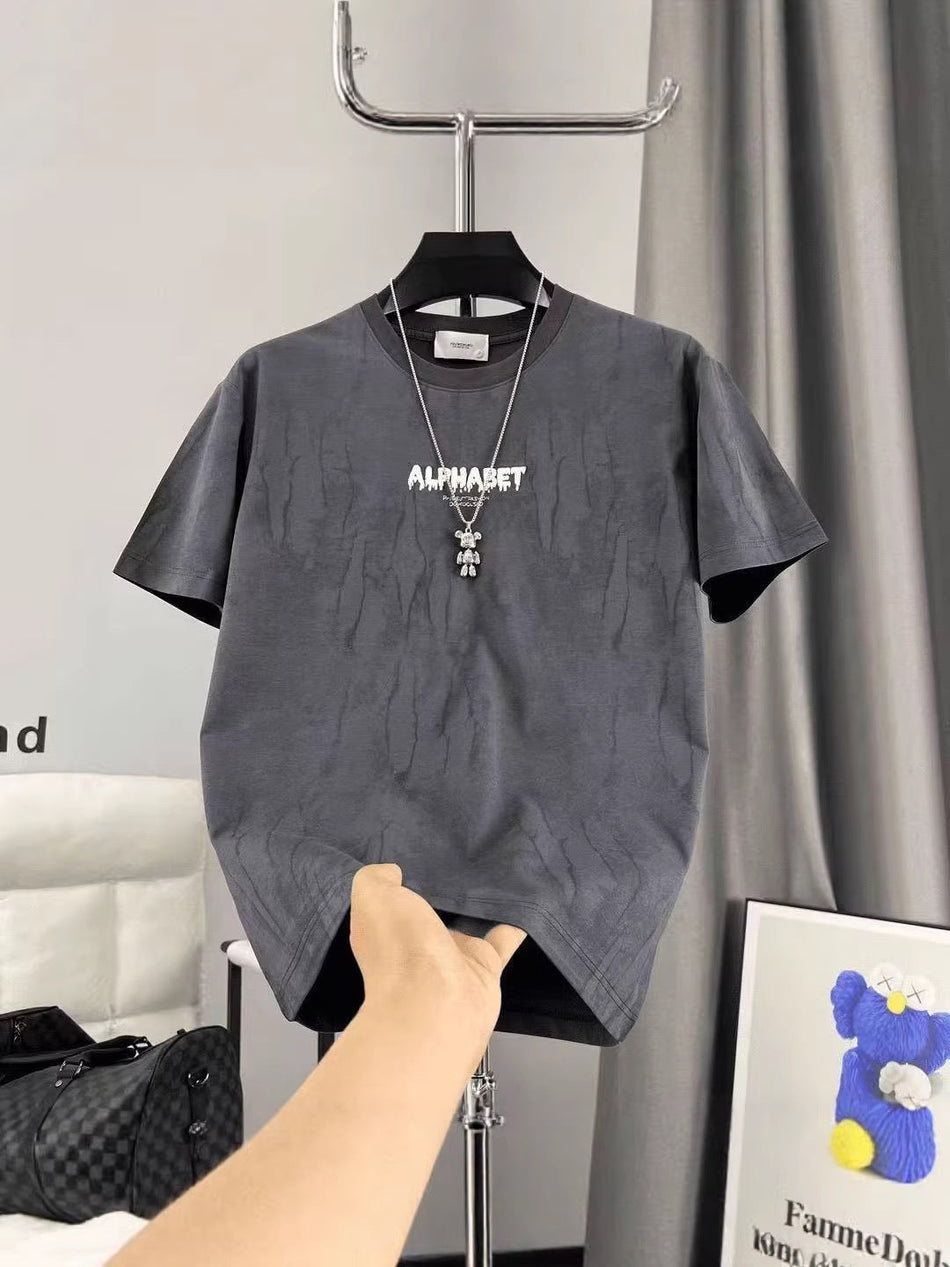 Men's Tie-Dye Printed T-Shirt Cool Breathable Short Sleeve Top