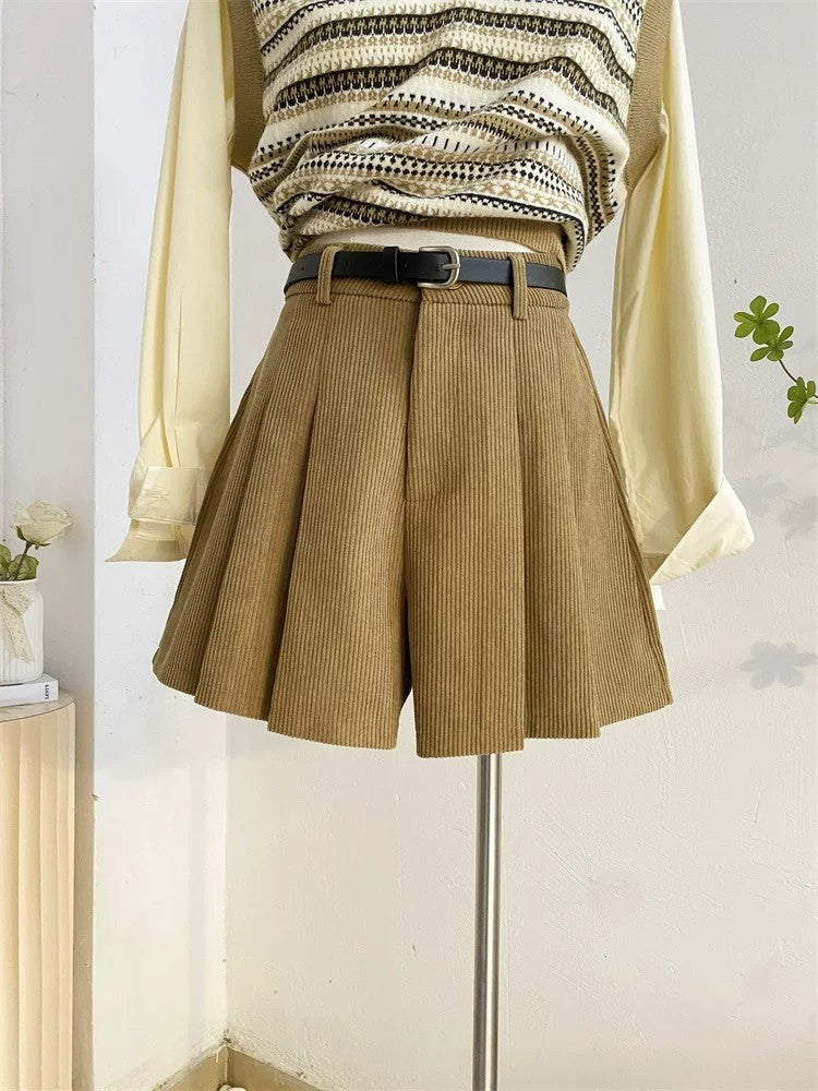 Women's High-Waist Pleated Skort with Tailored Fit