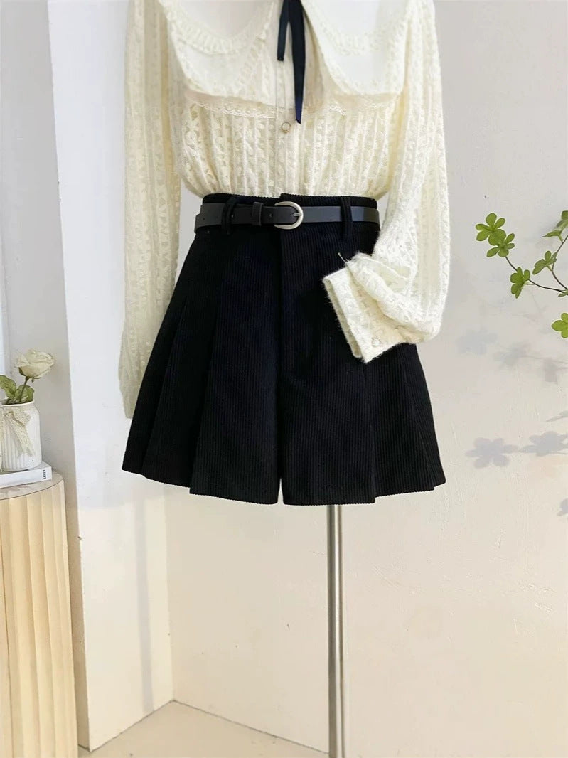 Women's High-Waist Pleated Skort with Tailored Fit