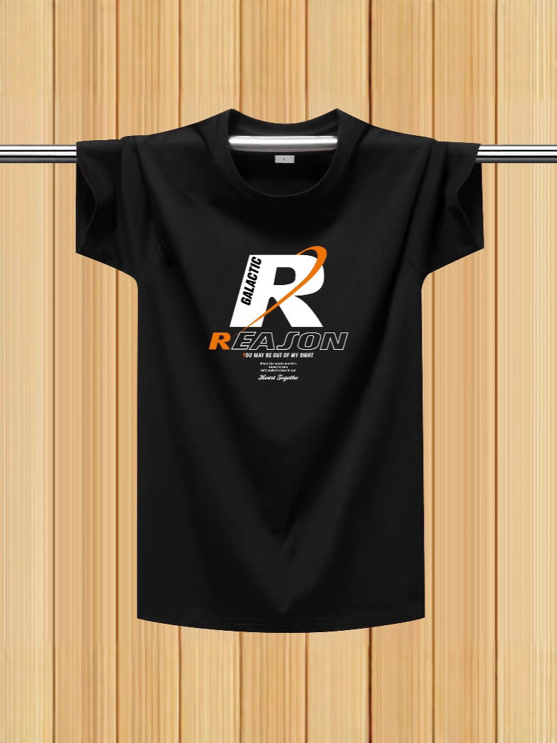 Men's Printed Casual T-Shirt Round Neck Short Sleeve Top