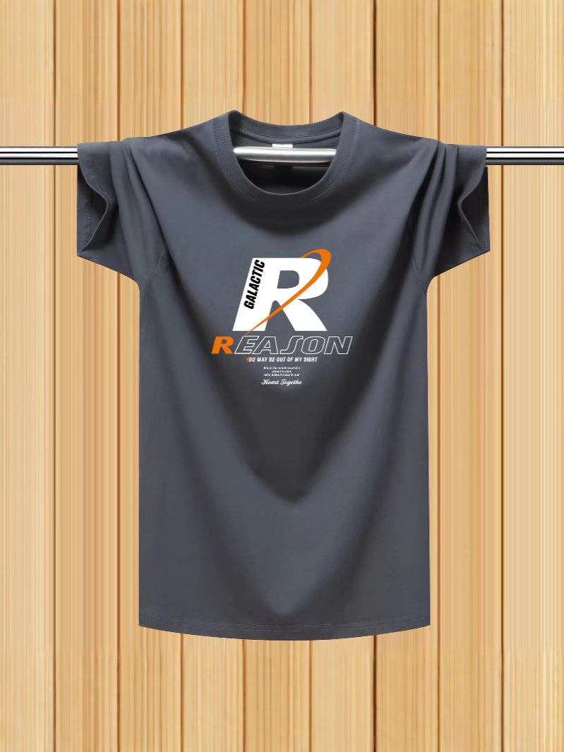 Men's Printed Casual T-Shirt Round Neck Short Sleeve Top