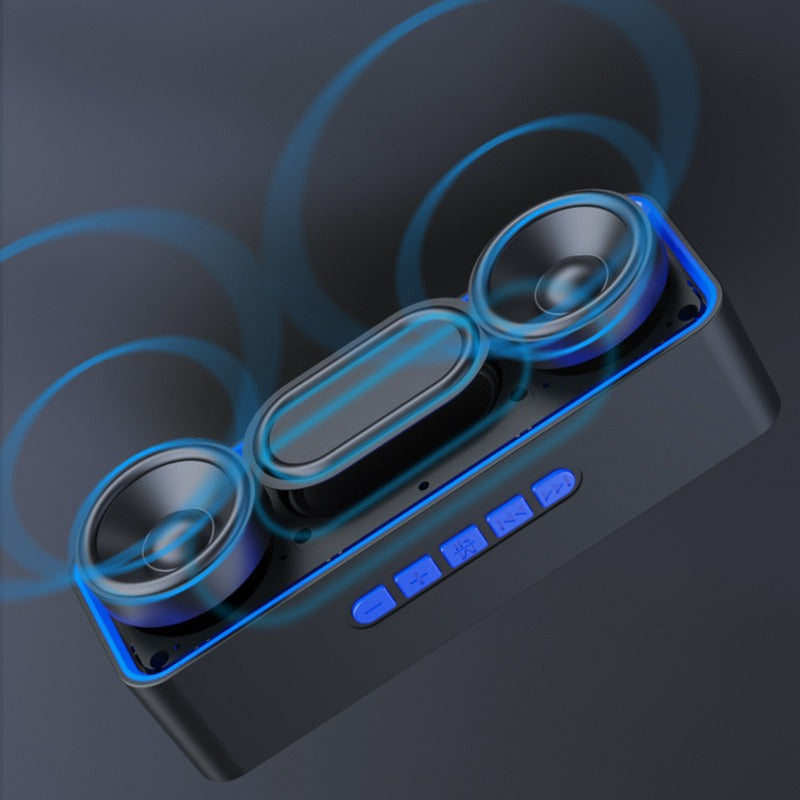 Portable Wireless Bluetooth Speaker with Dual Drivers, FM Radio &