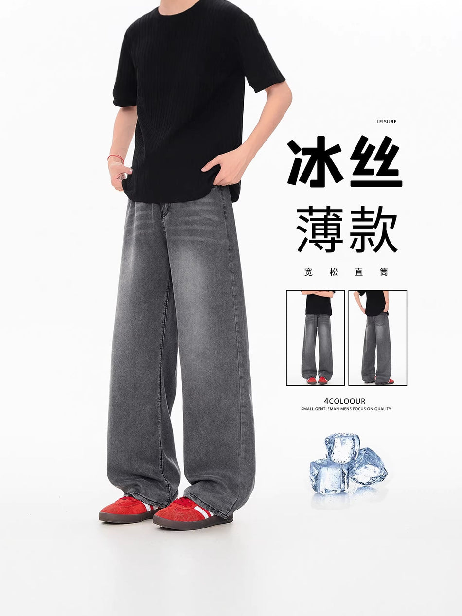 Califans Color Block Distressed Straight Leg Jeans for Men