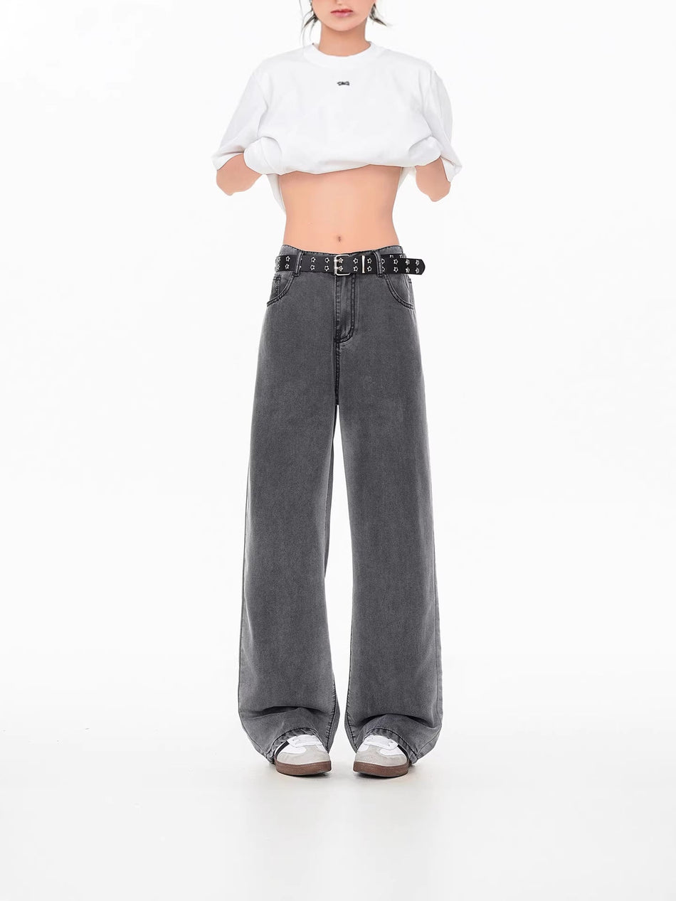 Men's Lyocell Tencel Wide Leg Jeans Lightweight Straight Pants
