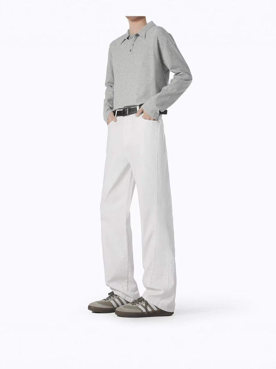 Unisex Black Gray Flared Jeans Straight Leg Casual Pants