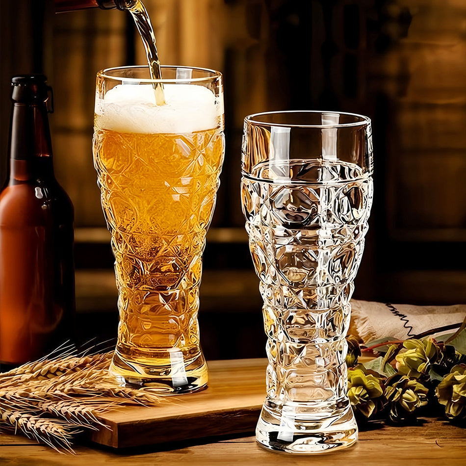 Jiafeng Thickened Craft Beer Glass - Embossed, 350ml