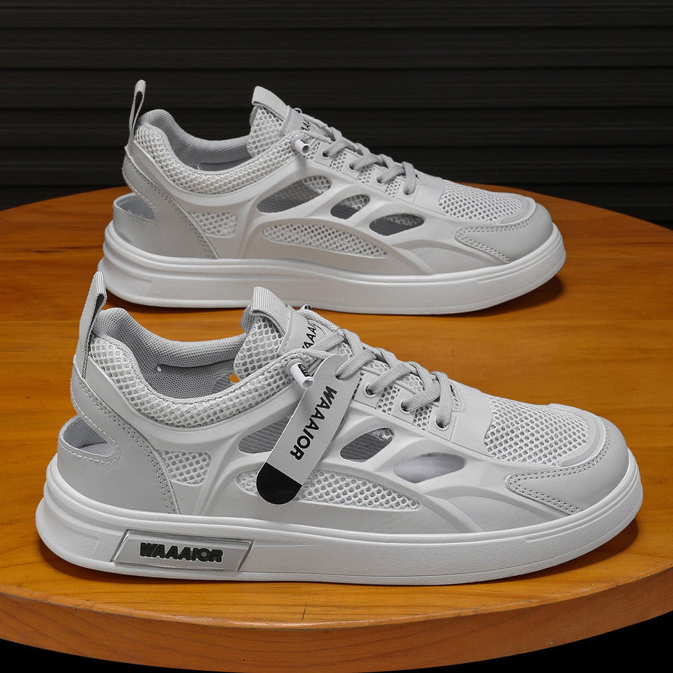 Men's Breathable Mesh White Sneakers Hollow Casual Shoes