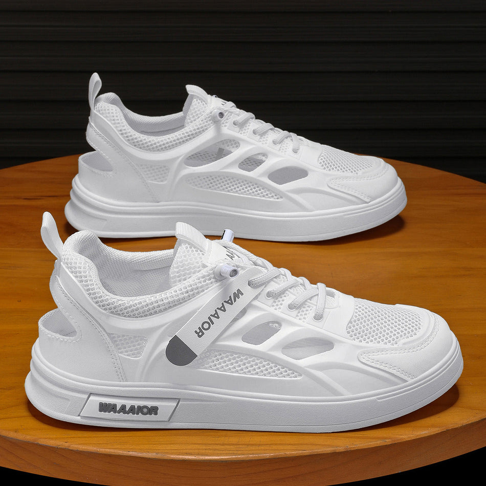 Men's Breathable Mesh White Sneakers Hollow Casual Shoes