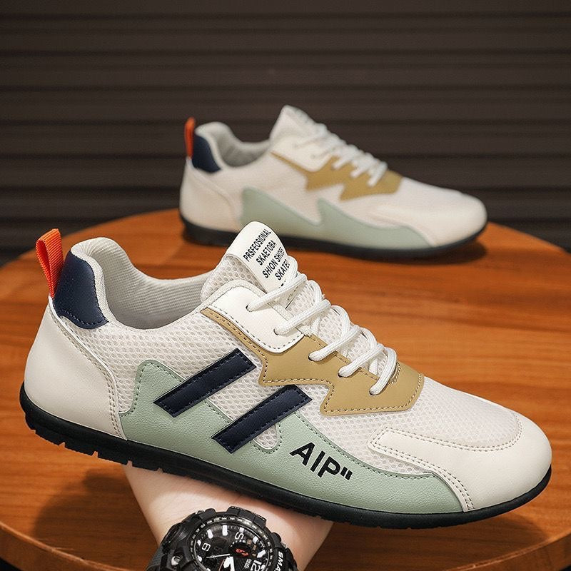 Men's Breathable Mesh White Sneakers Flat Casual Shoes