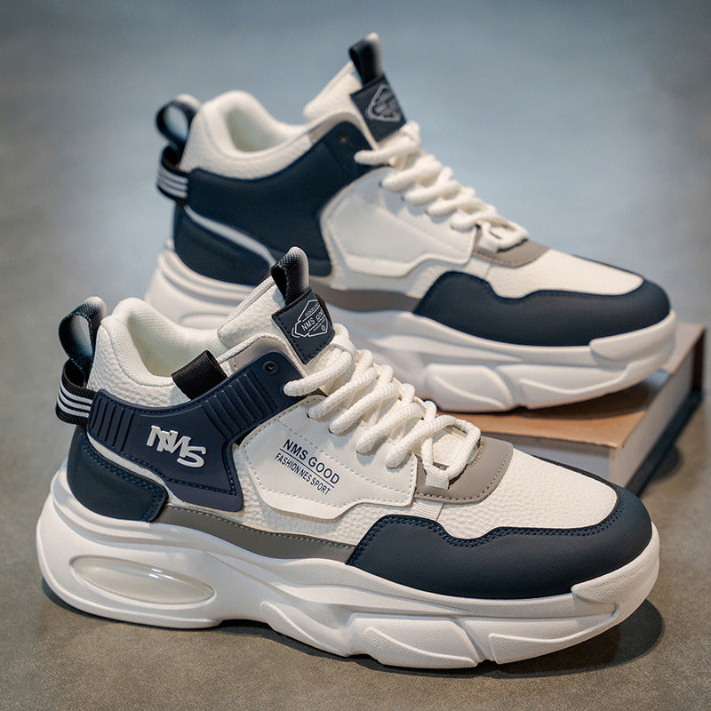 Men's Breathable High Top Dad Shoes Thick Sole Sneakers