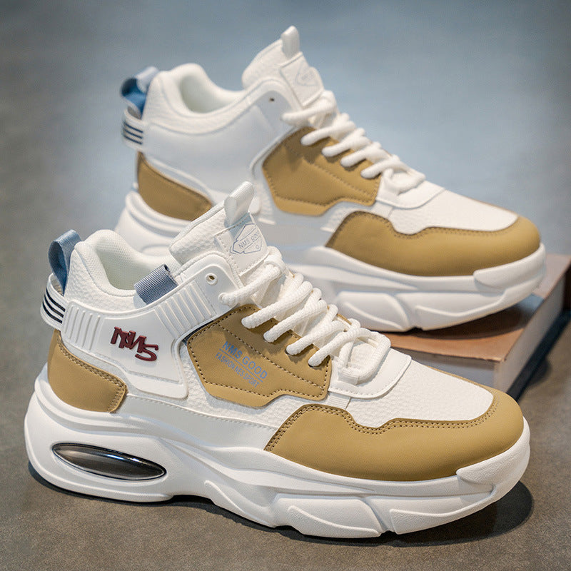 Men's Breathable High Top Dad Shoes Thick Sole Sneakers