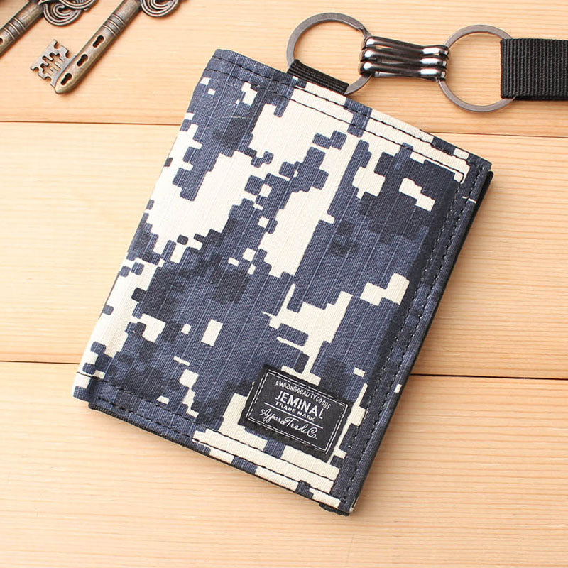 Men's Slim Canvas Camouflage Wallet with Multi-Card Slots