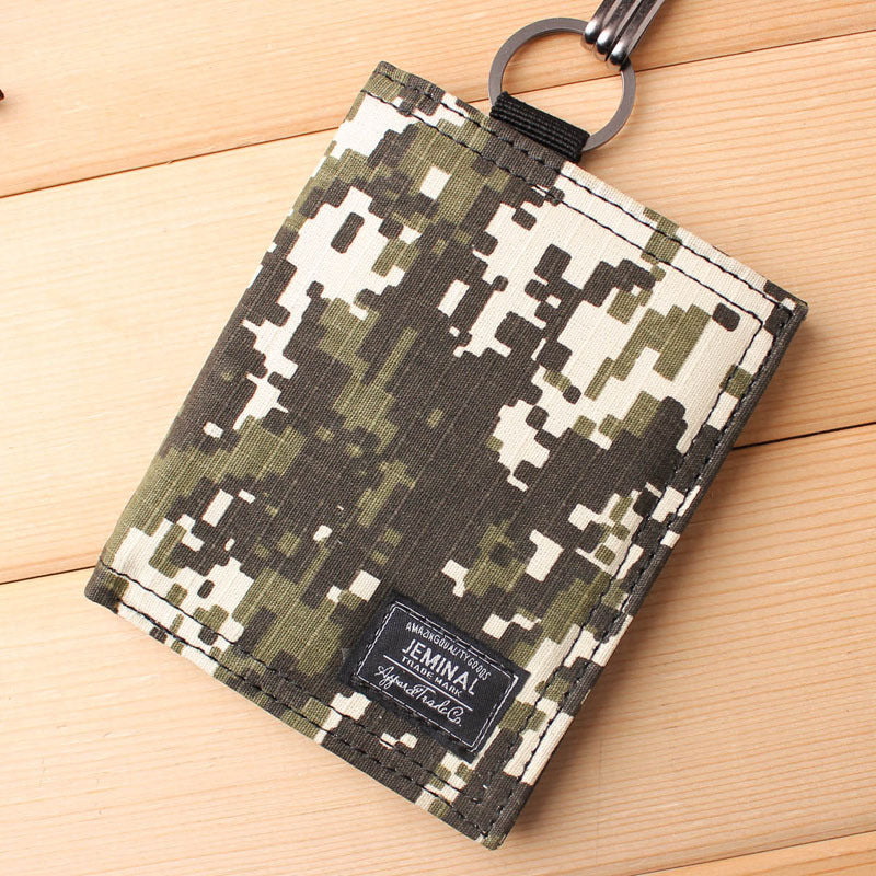 Men's Slim Canvas Camouflage Wallet with Multi-Card Slots