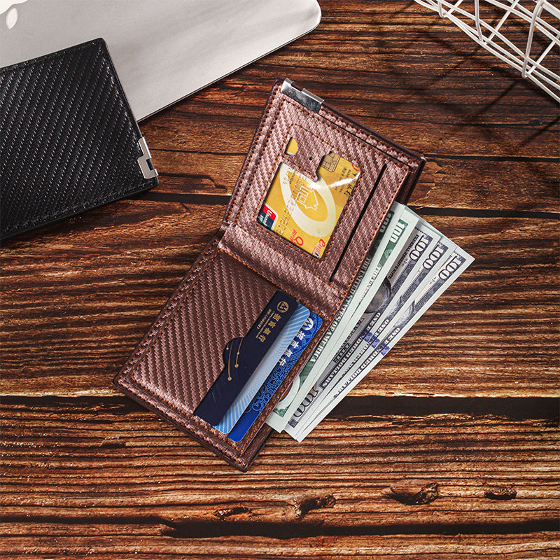 Carbon Fiber Men's Short Wallet with Card Holder
