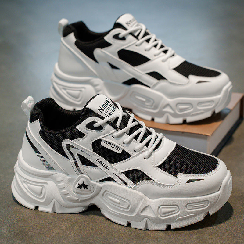 Men's Breathable Mesh Dad Shoes Thick Sole Sports Sneakers