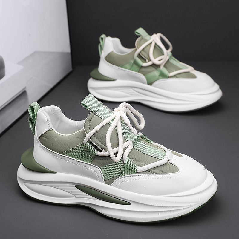 Men's Korean Style Breathable Cloth Shoes Thick Sole Sneakers