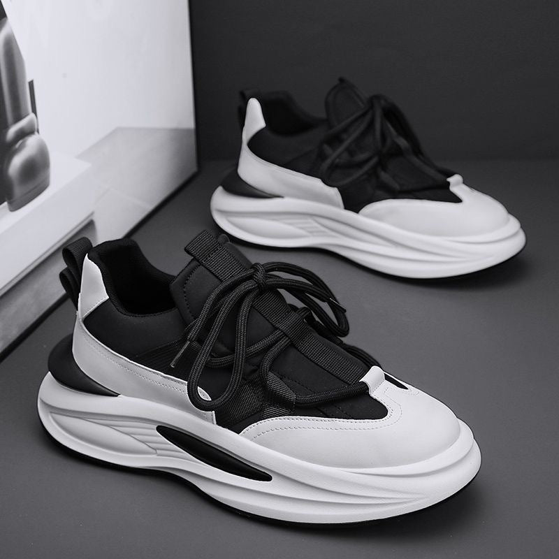 Men's Korean Style Breathable Cloth Shoes Thick Sole Sneakers
