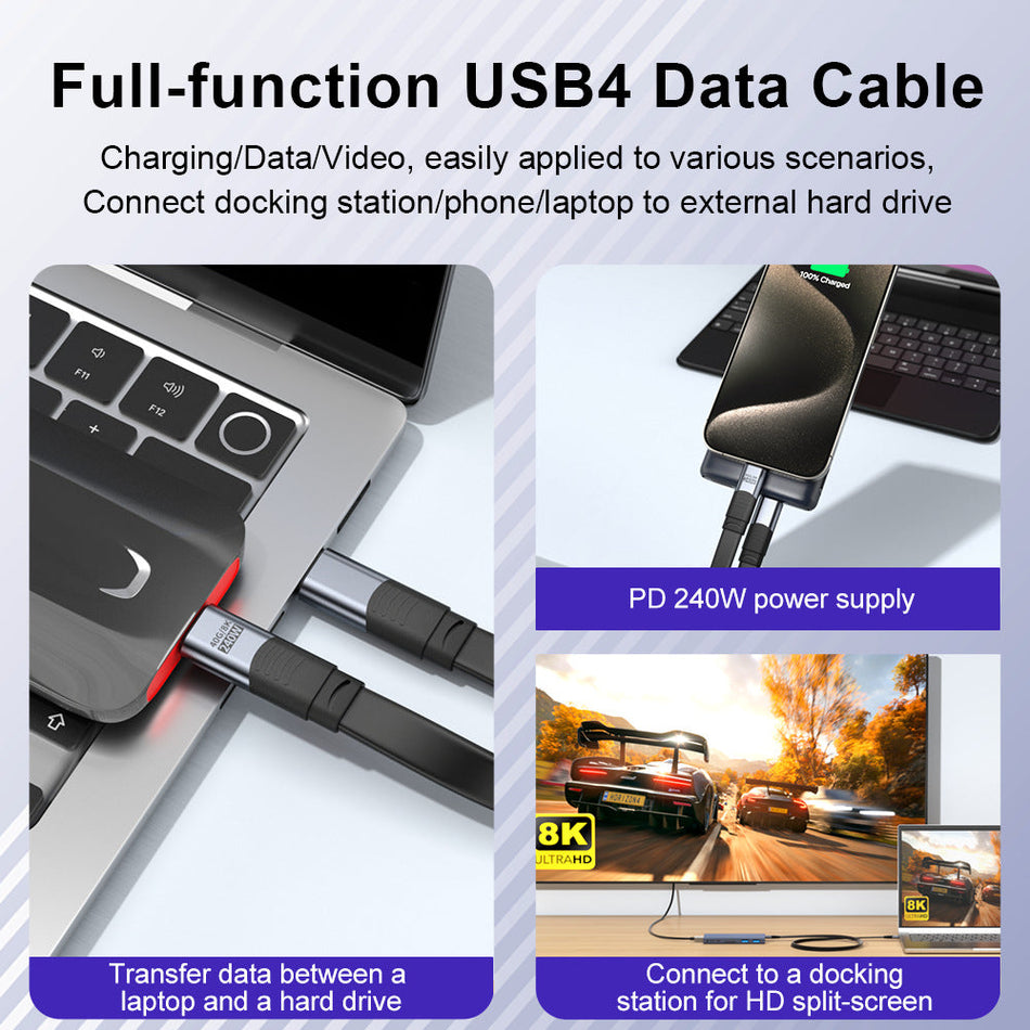 Ult-unite 240W PD High-Speed Ultra-Short Type-C Cable