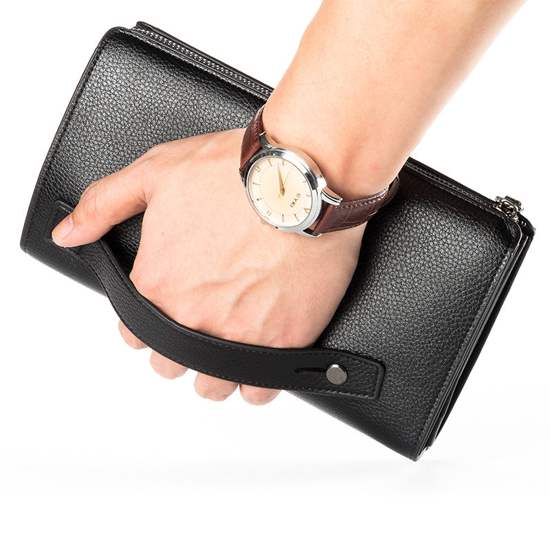 Men's Large Capacity Zipper Clutch Bag
