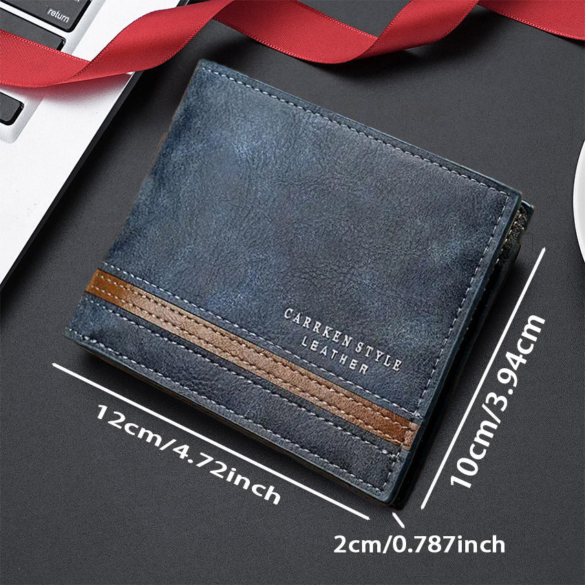 Men's Multi-Function Short Wallet with Zipper Coin Pocket