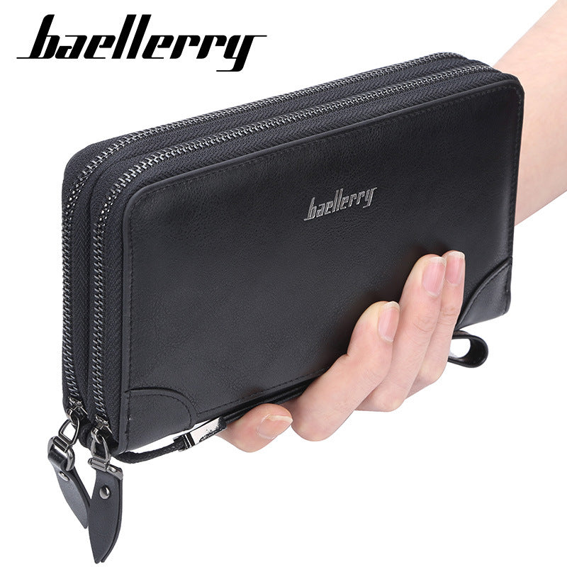 Men's Long Double Zipper Clutch Bag