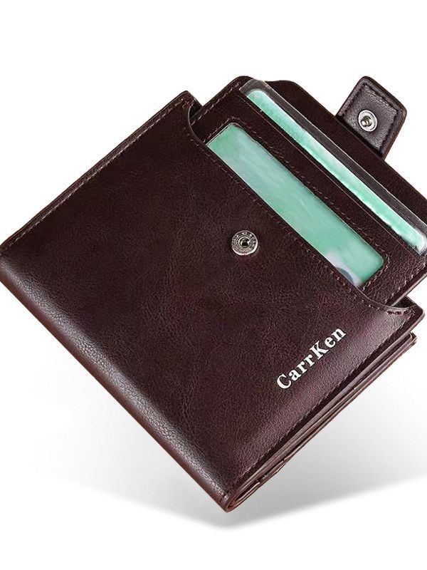 Men's Retro Vertical Zip Wallet with Multi-Card Slots
