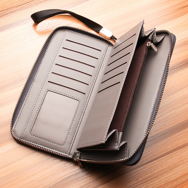 Baellerry Men's Canvas Long Wallet Zipper Clutch Phone Bag