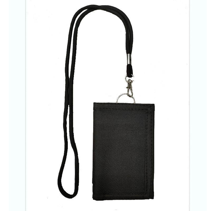 Canvas Men's Wallet with Lanyard and Zipper Pockets