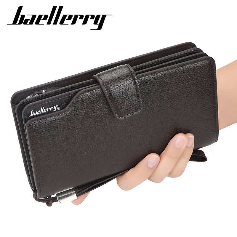 Baellerry Men's Retro Zipper Wallet Clutch Mobile Phone Bag