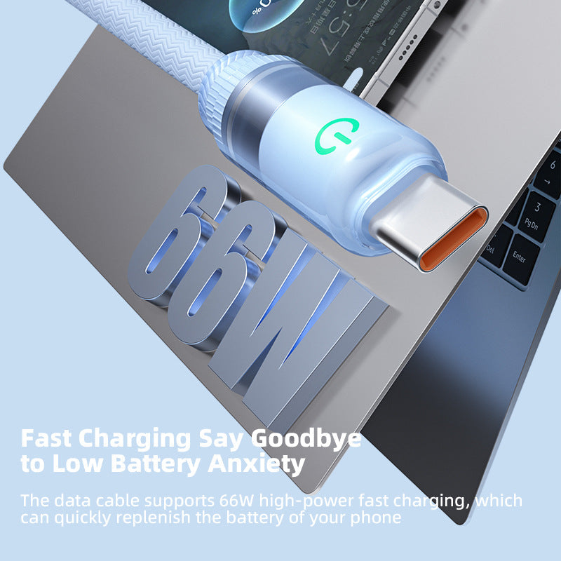 100W High-Speed Nylon Braided Fast Charging Cable