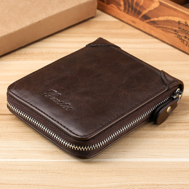 Men's Korean Style Casual Short Wallet with Card Slots