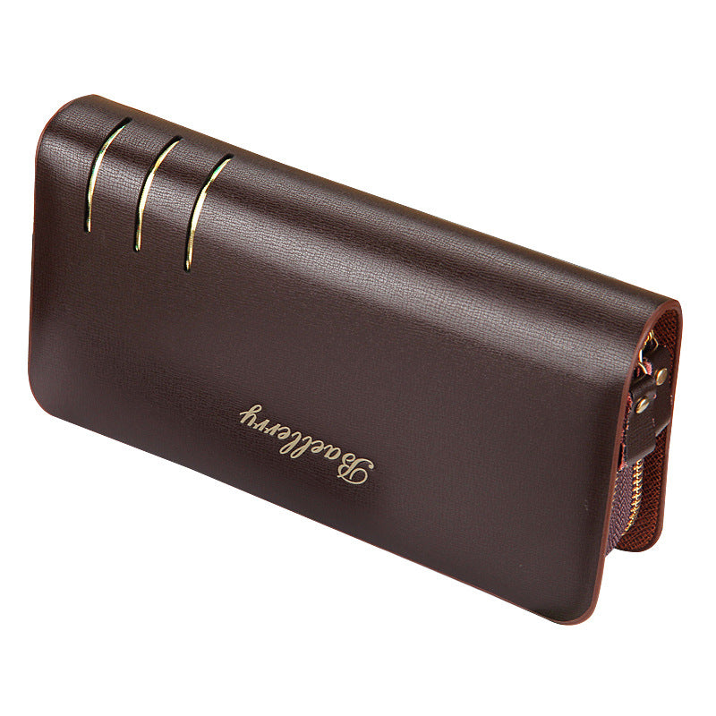 Men's PU Leather Long Wallet Clutch Mobile Phone Bag