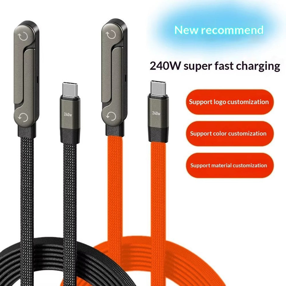 240W PD Fast Charging Cable with Alloy Phone Stand