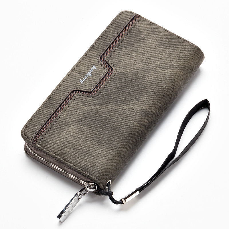 Baellerry Men's PU Leather Long Zipper Clutch Wallet