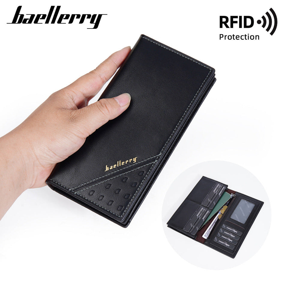 Baellerry Men's RFID Mid Length Phone Wallet Clutch Bag